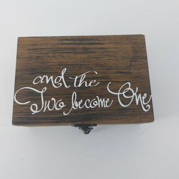 Ring Box & Drop a Heart Sign Wooden Rustic Love Romantic Wedding - Picture 11 of 15